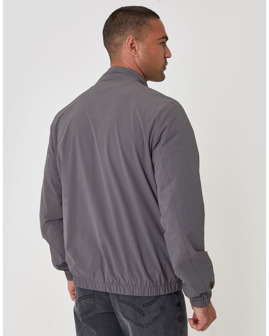 Threadbare Gray Showerproof Ripstop Harrington Jacket for men