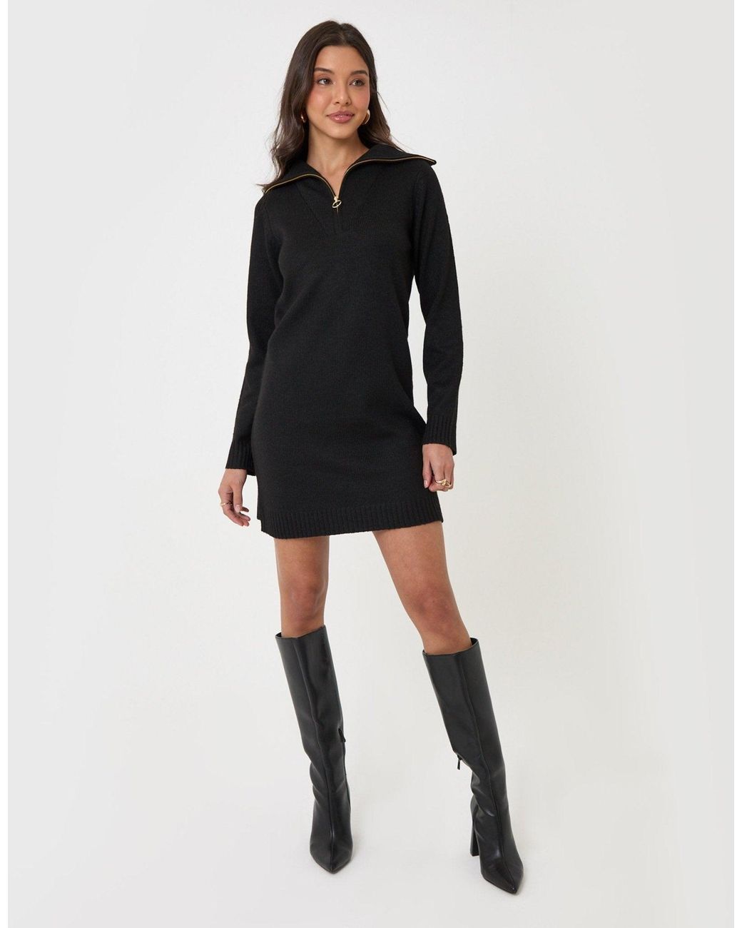 Threadbare Black The Classic Brushed Knit Dress