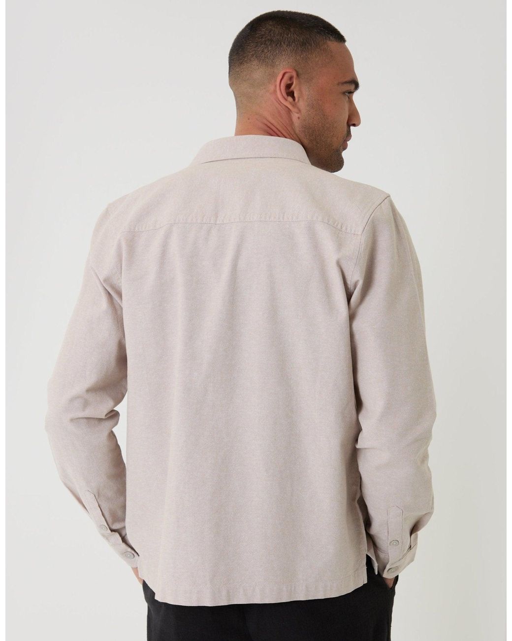 Threadbare Natural Linen Blend Lightweight Shacket for men