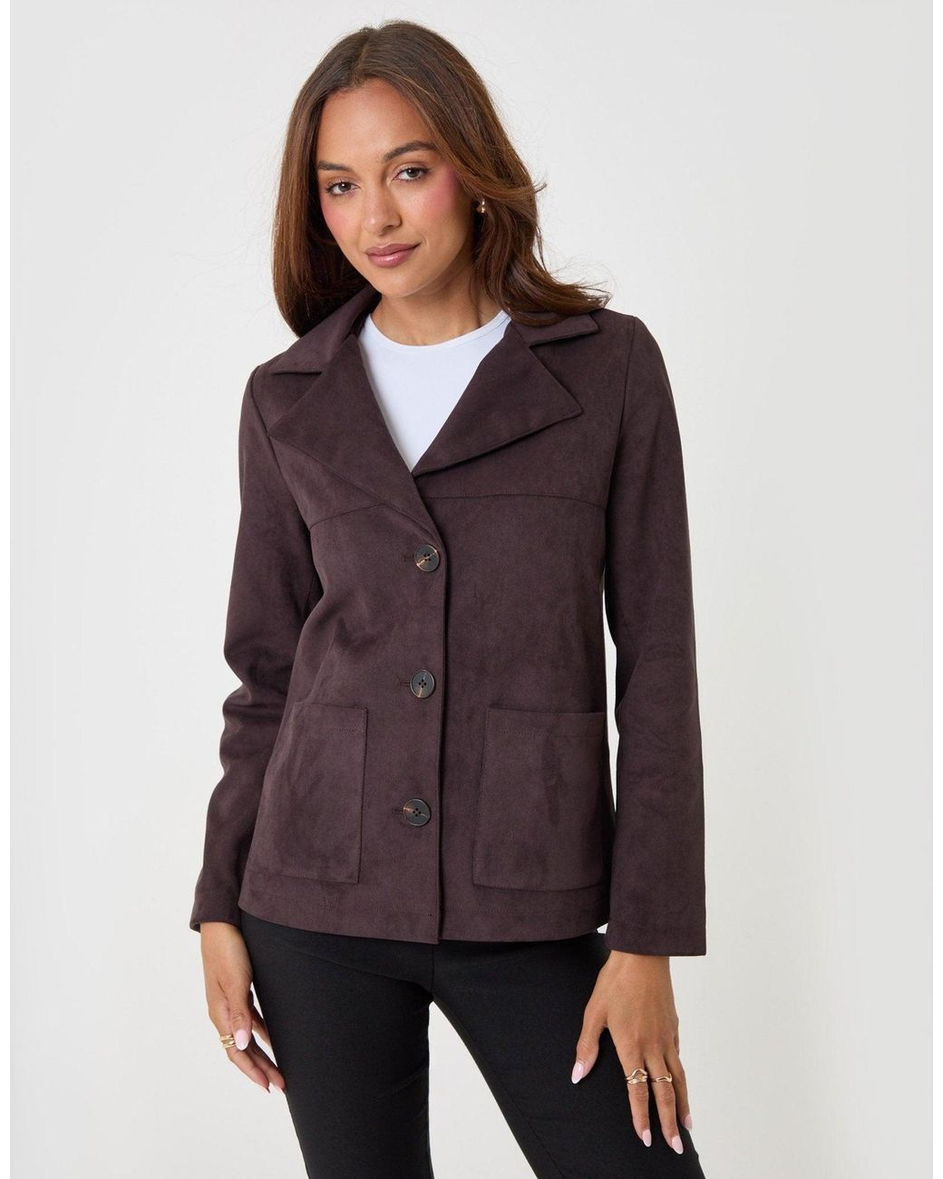 Threadbare Purple Faux Suede Blazer