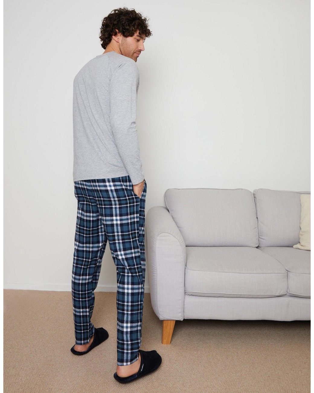 Threadbare Gray Long Pyjama Sweatshirt & Pants Set for men