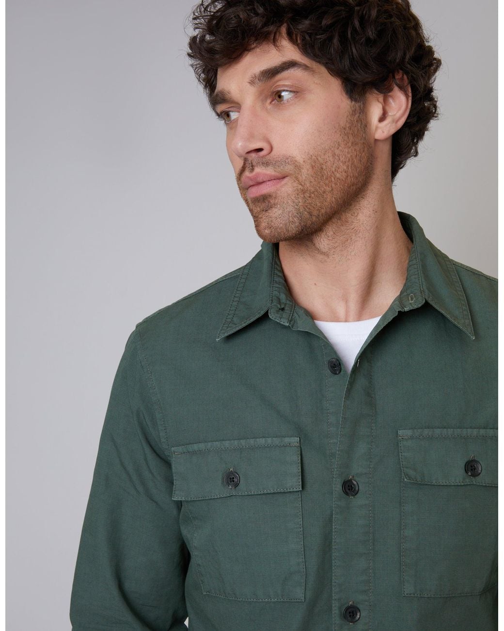 Threadbare Green Lightweight Shacket for men
