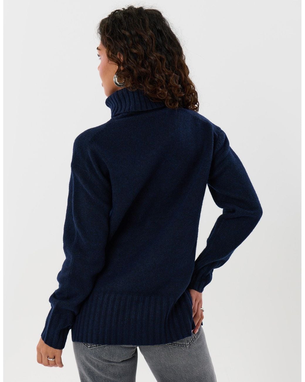 Threadbare Blue The Oversized Roll Neck Jumper