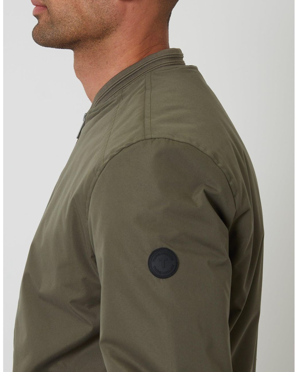 Threadbare Green Padded Bomber Jacket for men