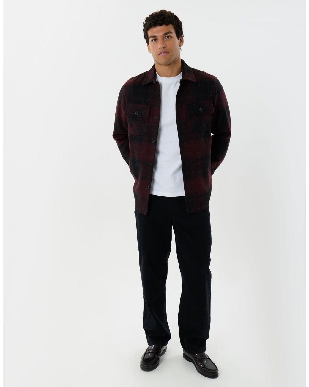 Threadbare Black Lightweight Shacket With Pockets for men