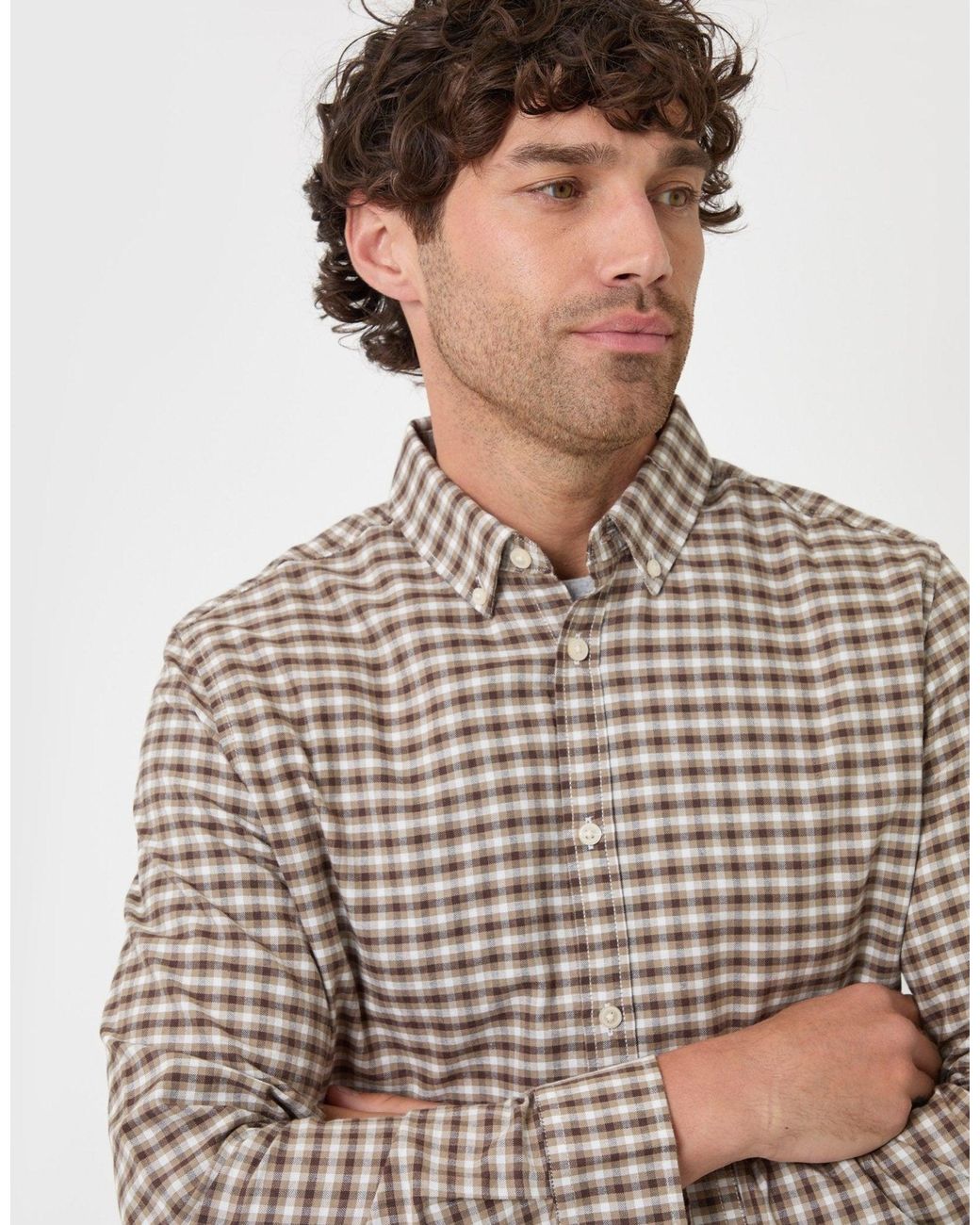 Threadbare Gray Regular Fit Cotton Oxford Shirt for men