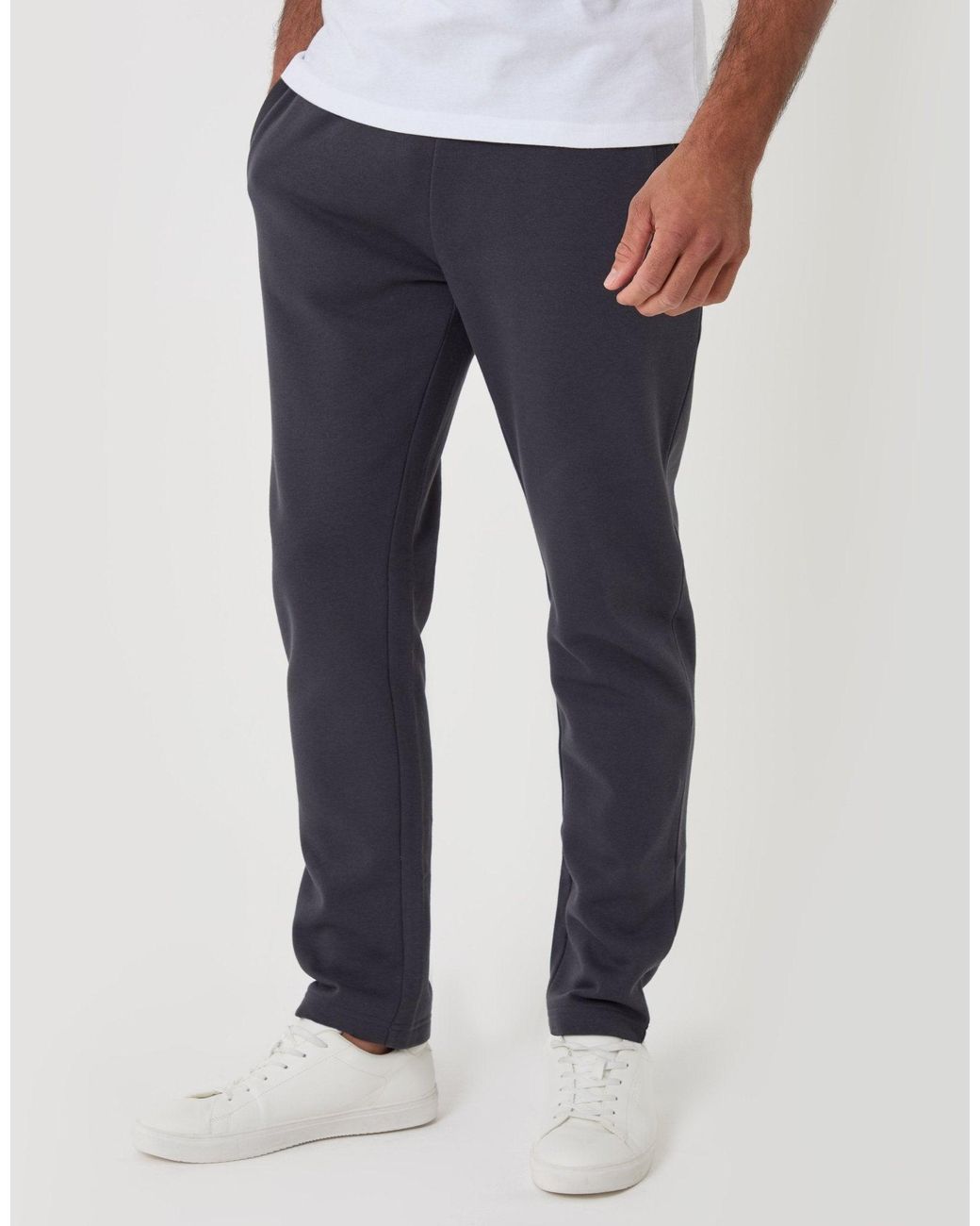 Threadbare White Regular Fit Cotton Rich Joggers for men