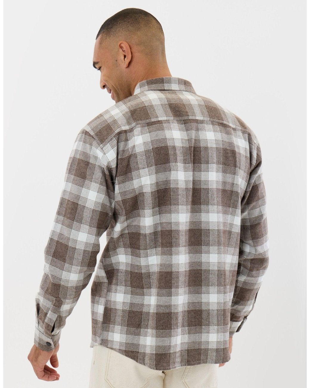 Threadbare Gray Relaxed Fit Cotton Patch Pocket Shirt for men