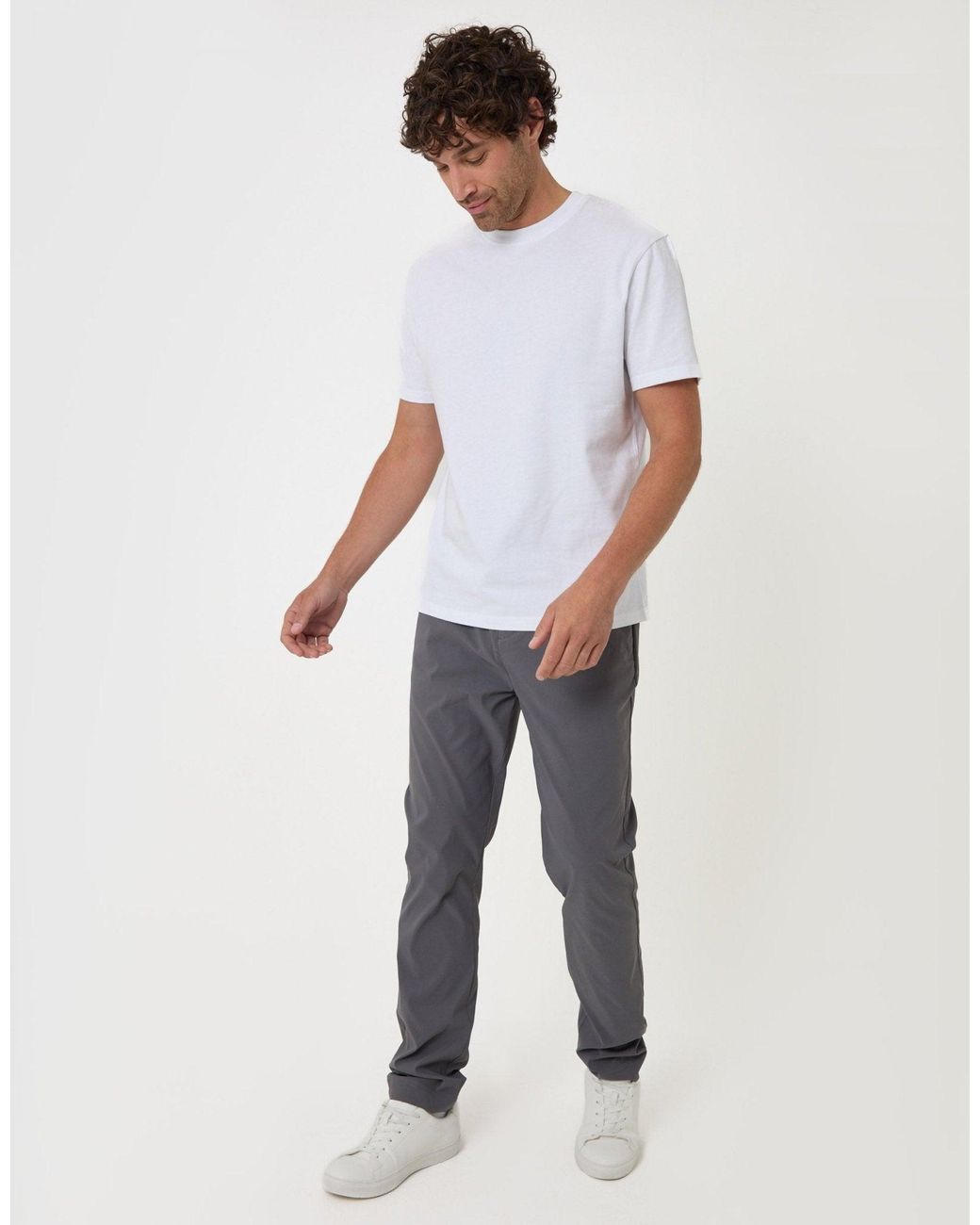 Threadbare Blue Slim Fit Technical Stretch Trousers for men
