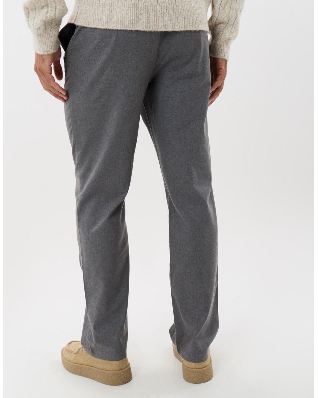 Threadbare Natural Straight Fit Drawcord Trousers for men