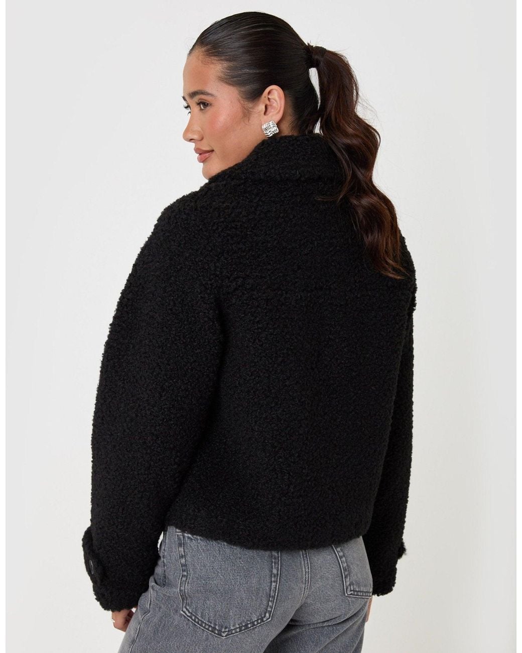 Threadbare Black Borg Cropped Jacket