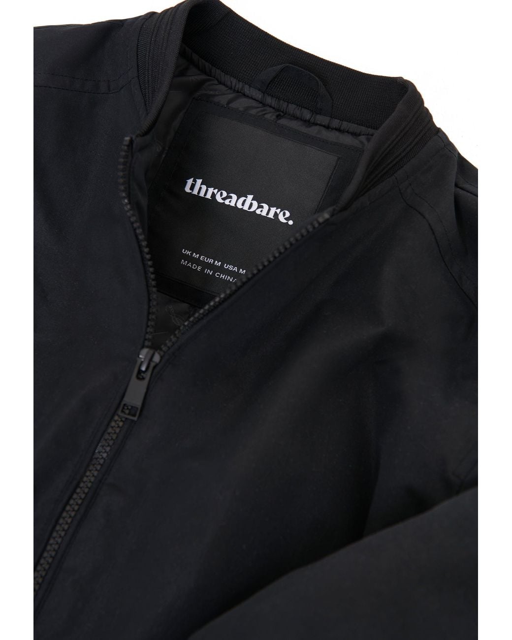 Threadbare Black Padded Bomber Jacket for men