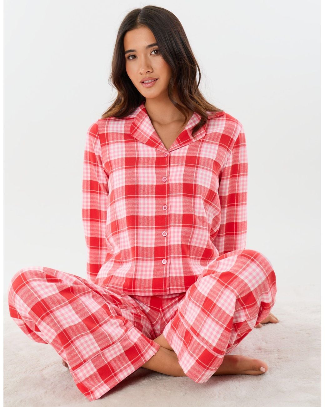 Threadbare Pink Cotton Button Up Pyjama Set