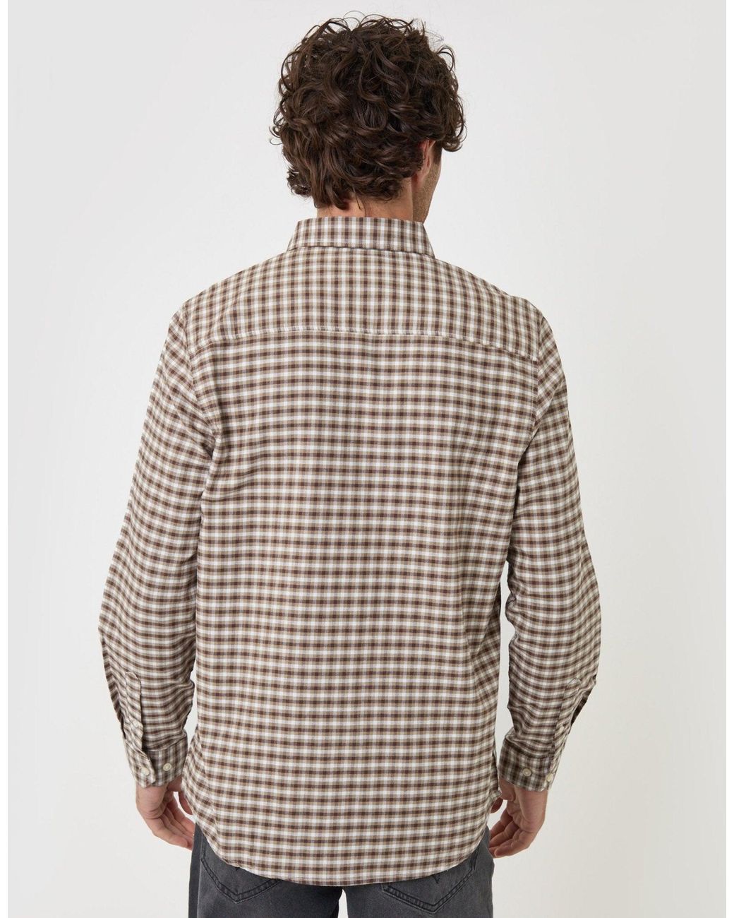 Threadbare Gray Regular Fit Cotton Oxford Shirt for men