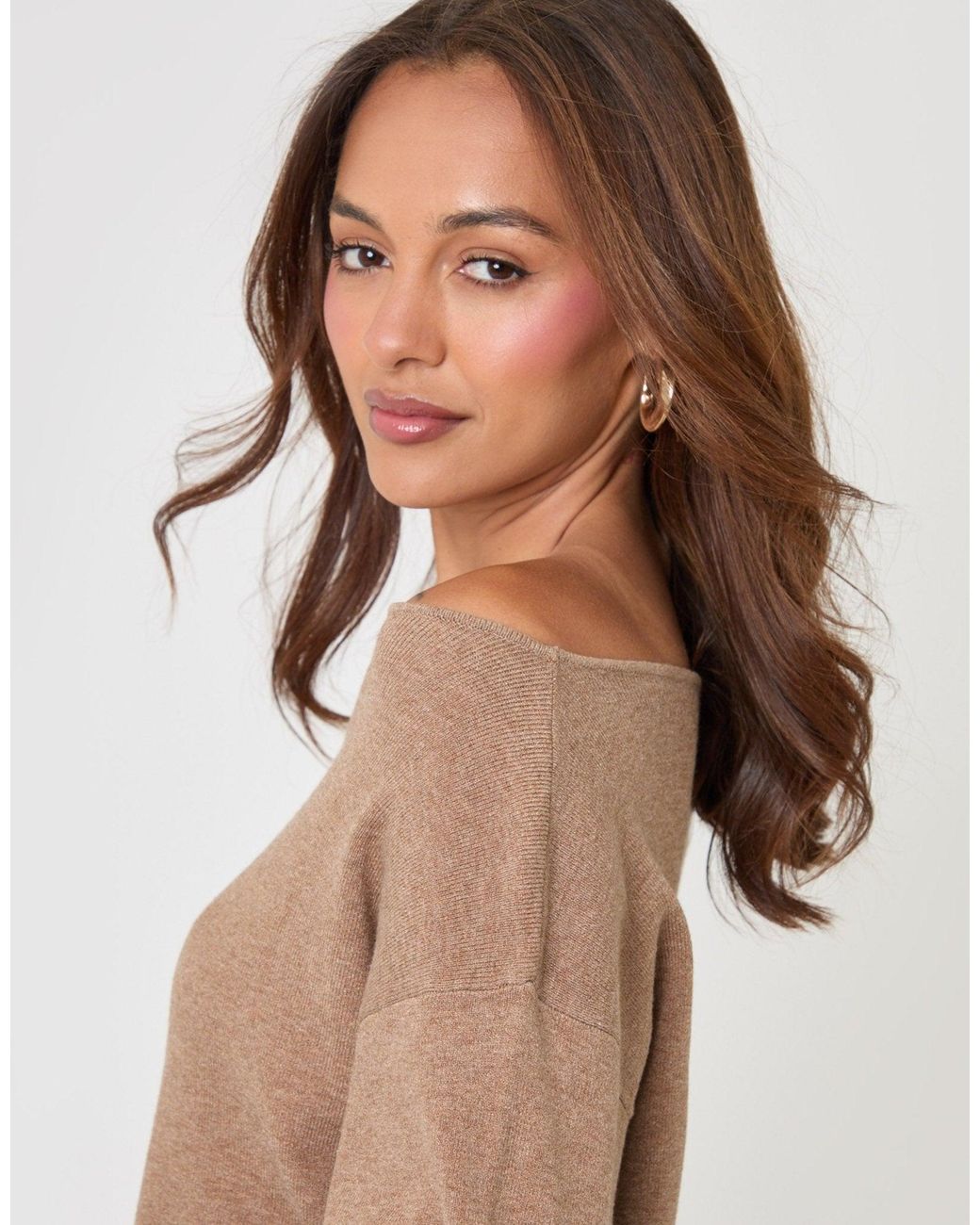 Threadbare Natural The Signature Soft Slash Neck Jumper