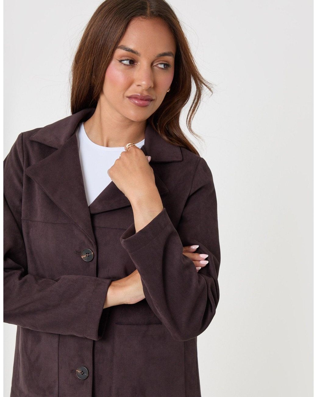Threadbare Purple Faux Suede Blazer