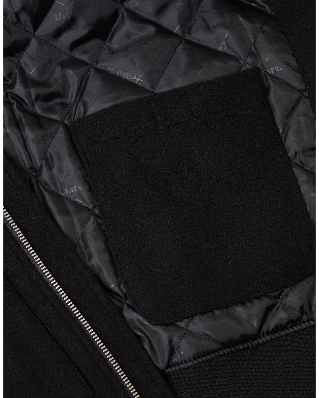 Threadbare Black Lightweight Jacket With Faux Fur Collar for men