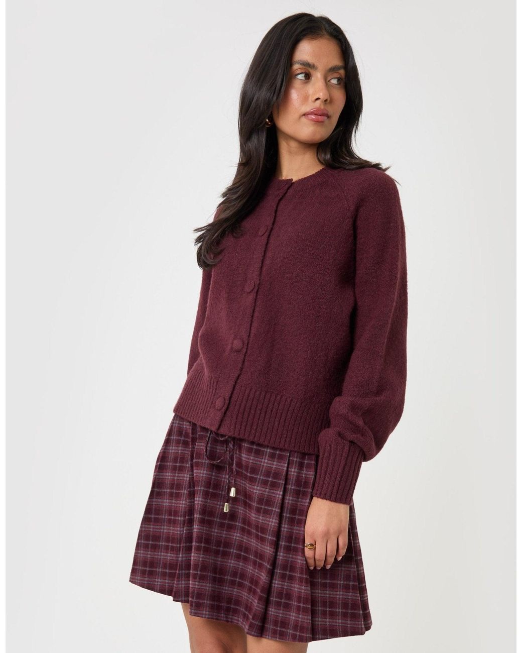 Threadbare Red The Relaxed Knitted Cardigan