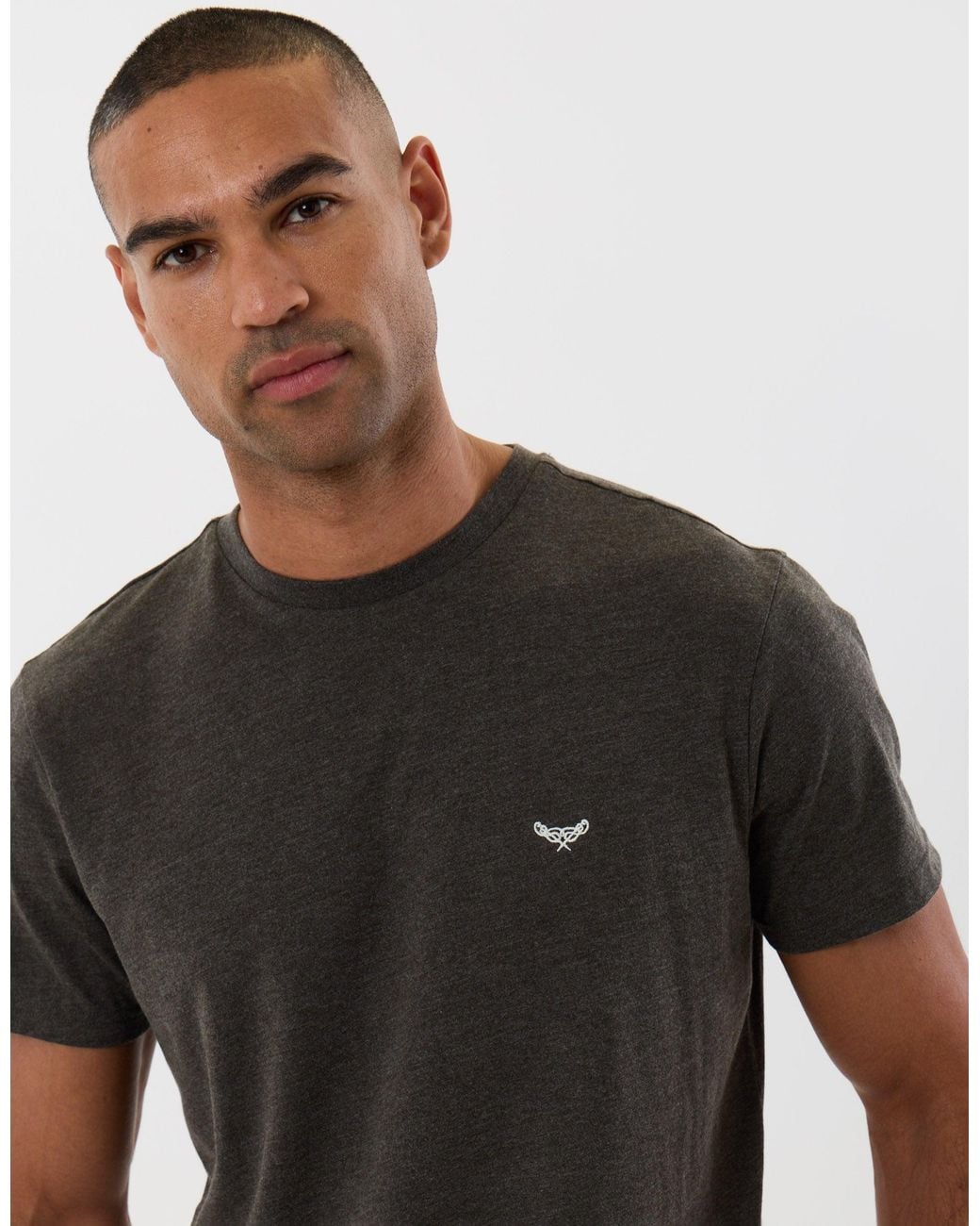 Threadbare Brown Cotton Rich T-Shirt And Trouser Pyjama Set for men