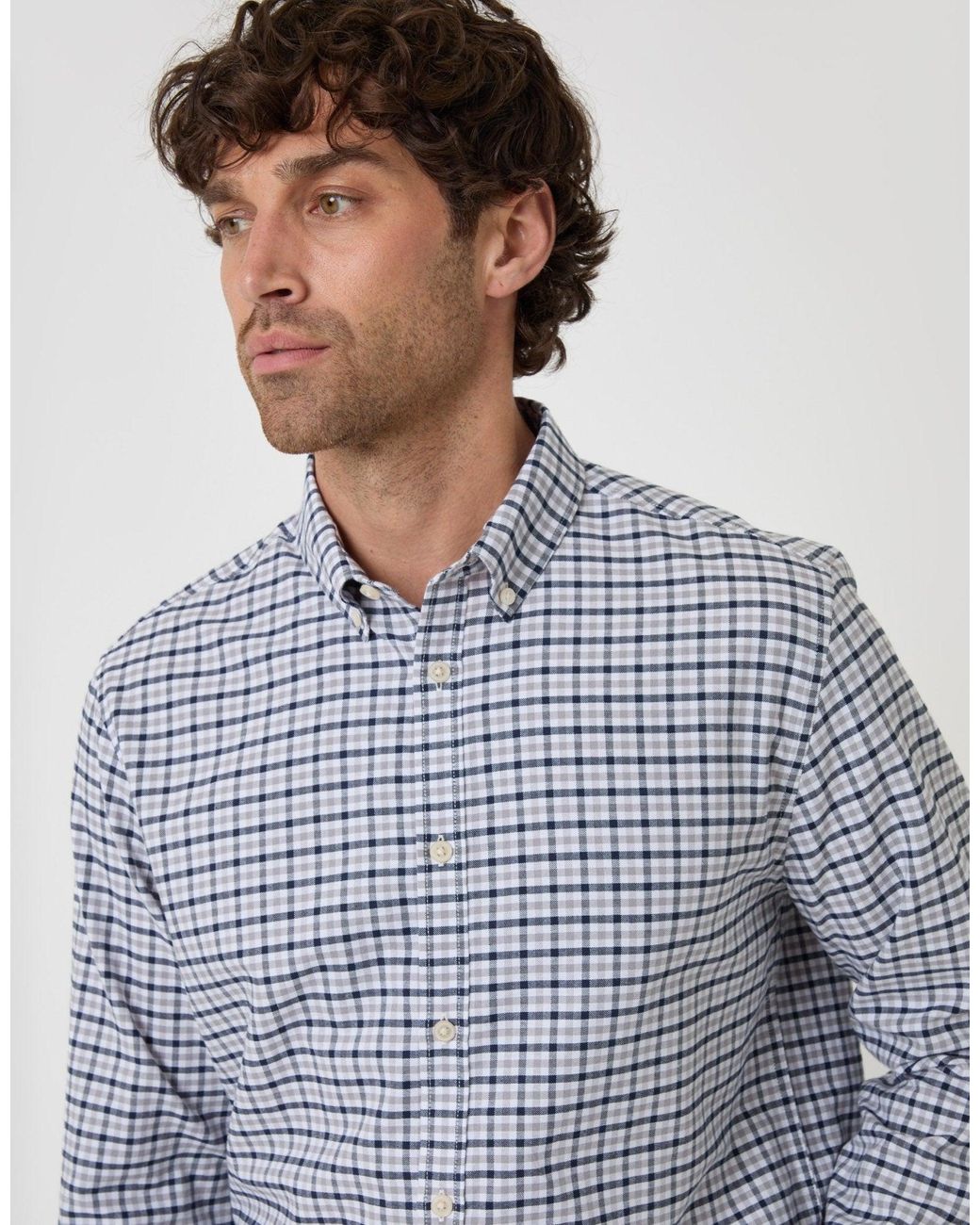 Threadbare Blue Regular Fit Cotton Oxford Shirt for men