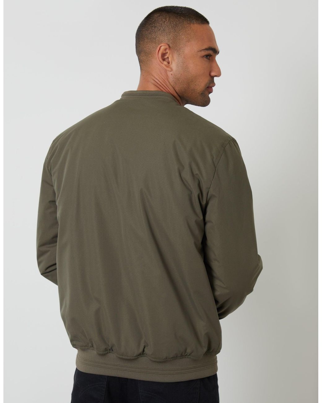 Threadbare Green Padded Bomber Jacket for men