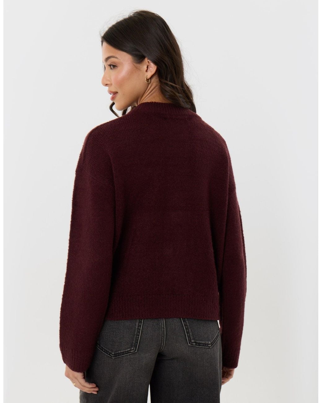Threadbare Red Pocket Detail Crew Neck Cardigan