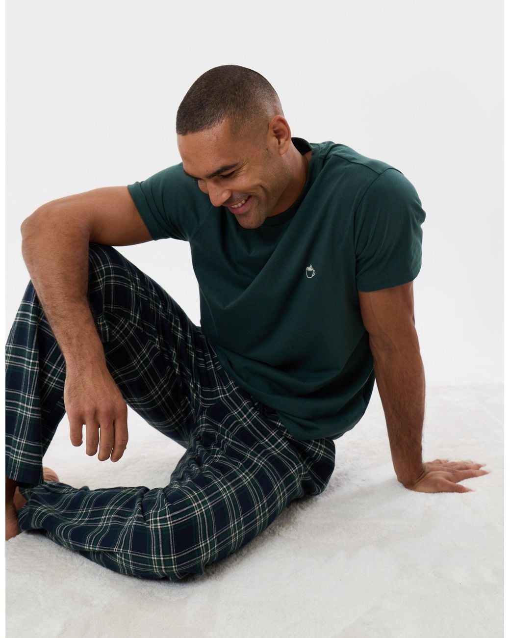 Threadbare Multicolor T-Shirt & Cotton Flannel Trousers Pyjama Set for men