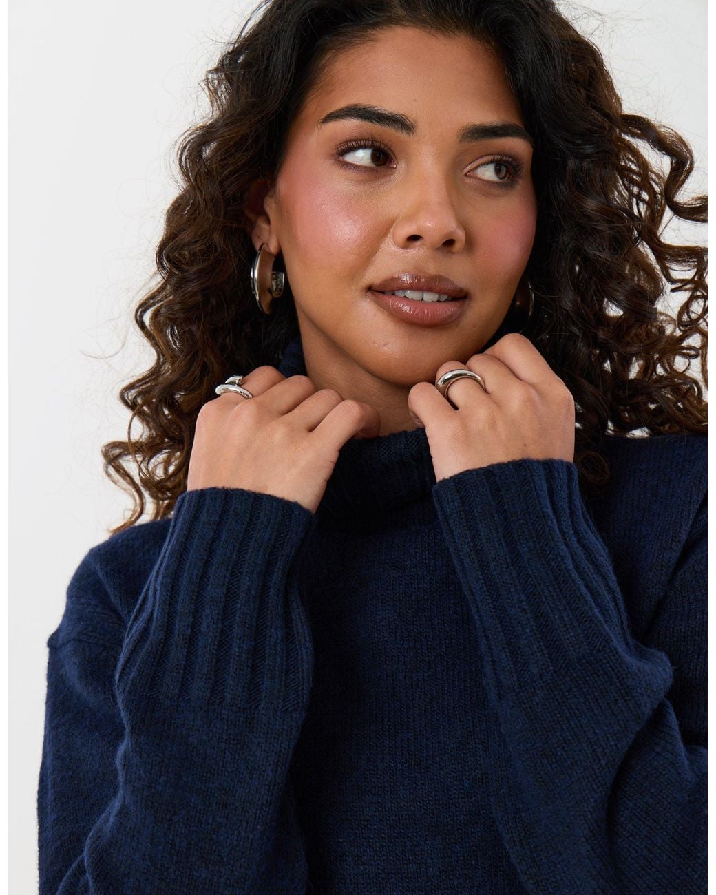Threadbare Blue The Oversized Roll Neck Jumper