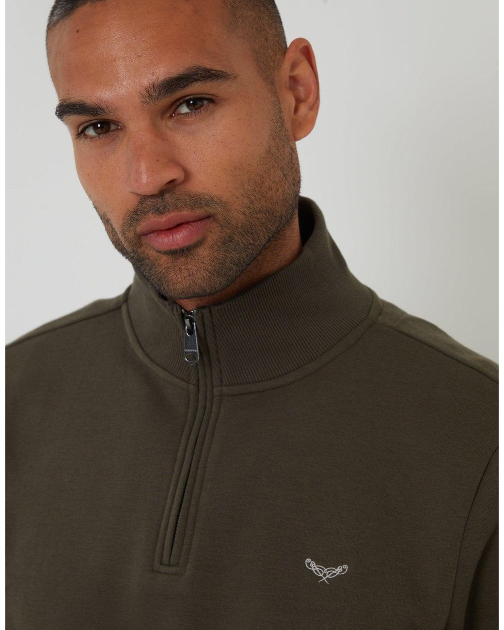 Threadbare Black 2 Pack Quarter Zip Sweatshirts for men