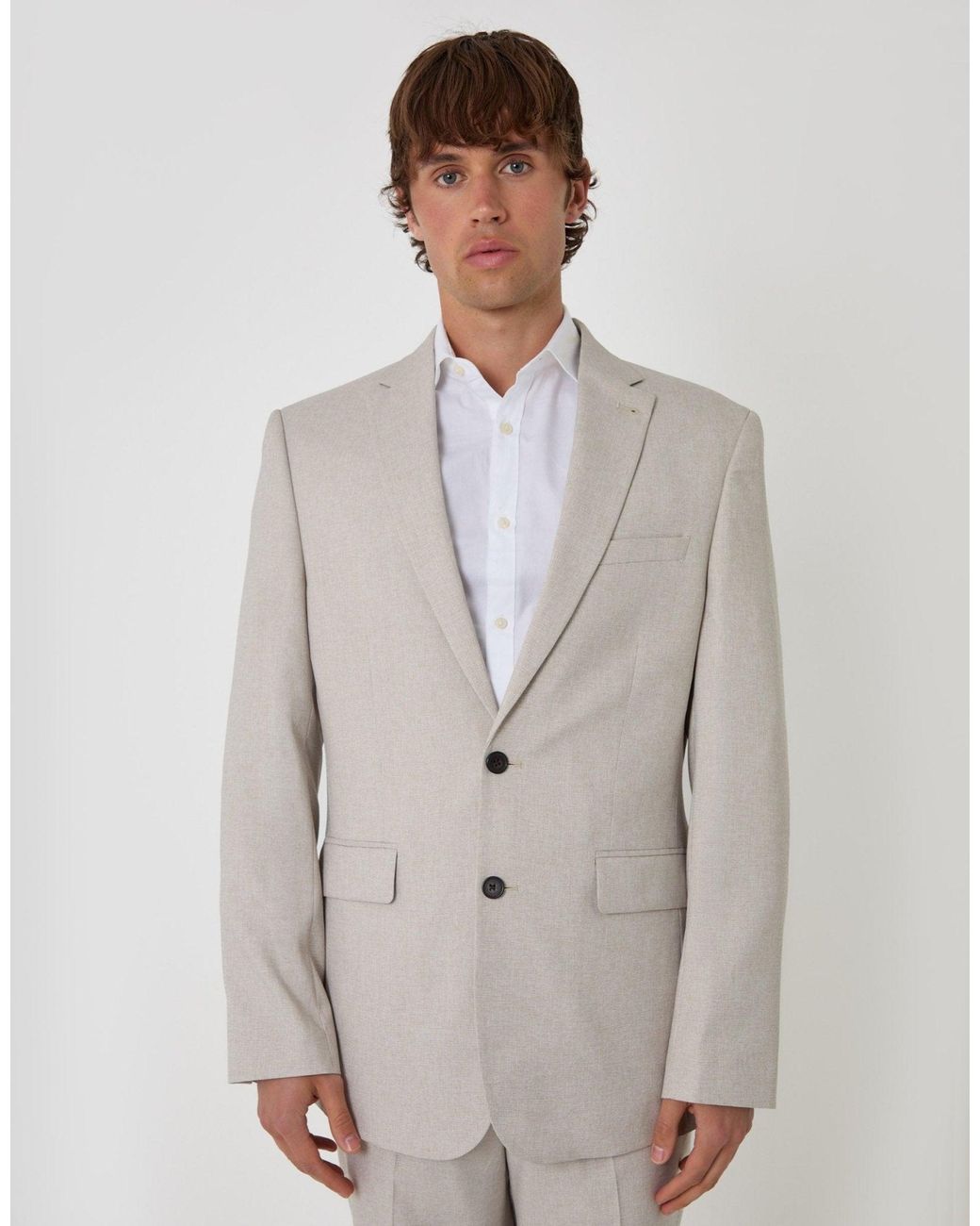Threadbare Brown Tailored Fit Single Breasted Blazer for men
