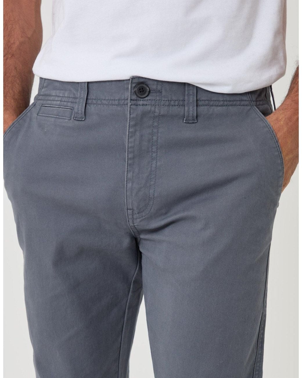 Threadbare Blue The Classic Slim Fit Chino Trousers for men