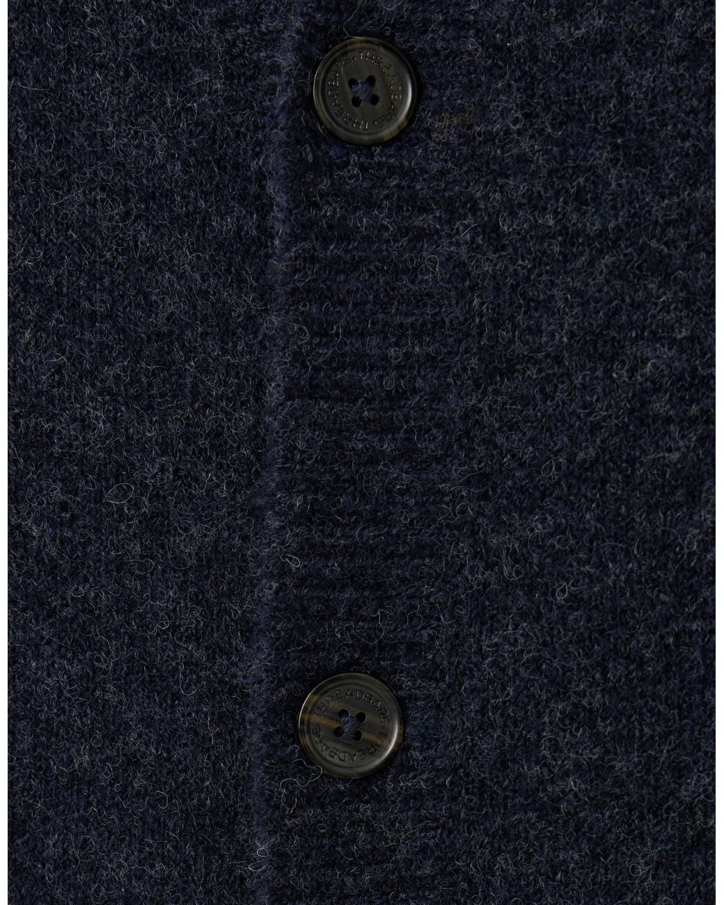Threadbare Blue Relaxed Fit Wool Blend V Neck Cardigan for men