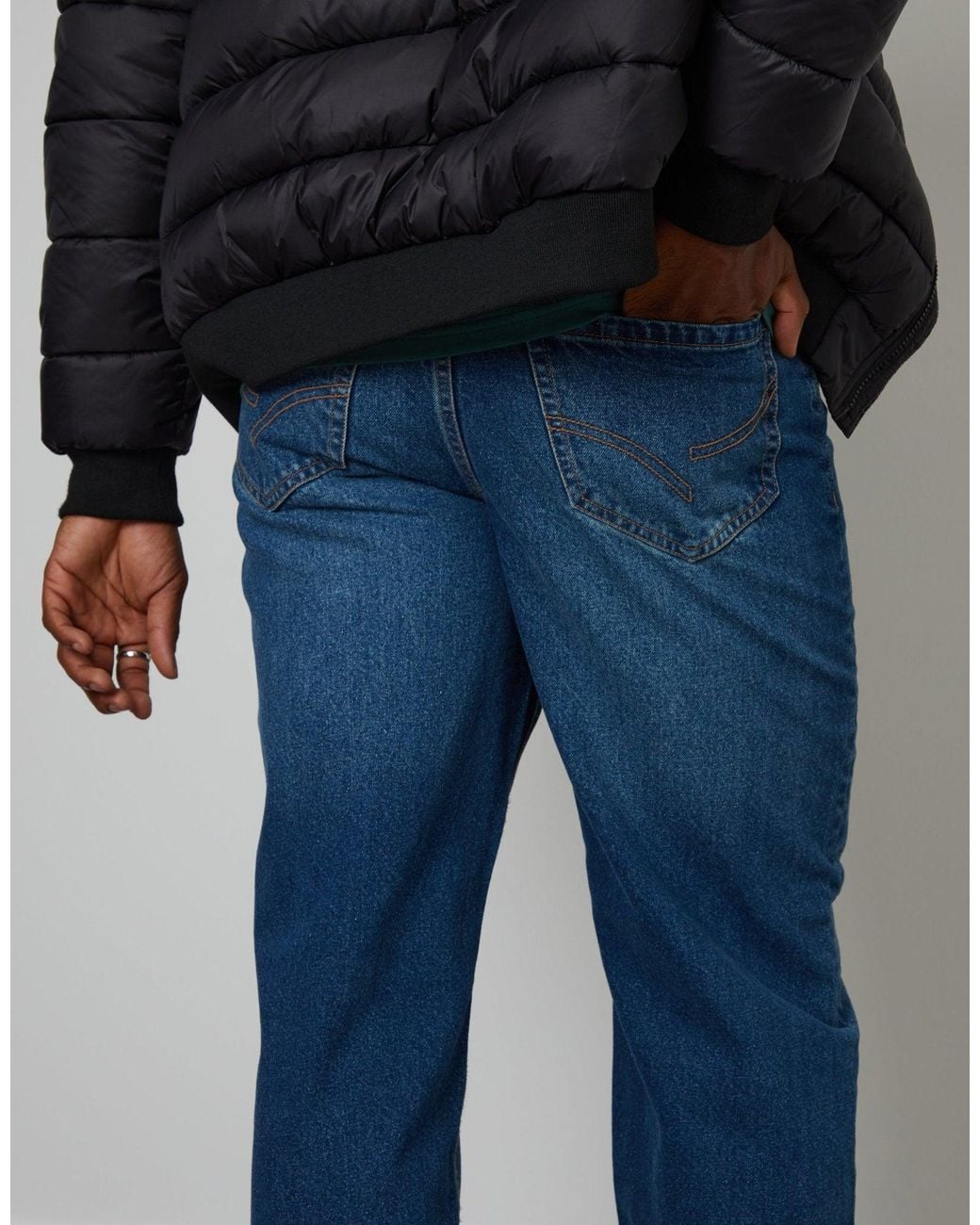 Threadbare Blue Loose Fit Jeans for men