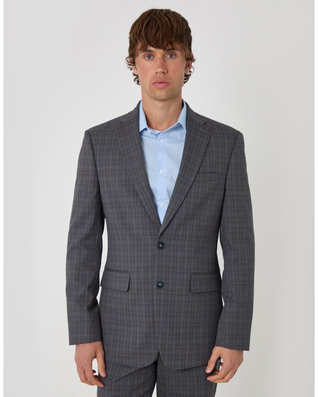 Threadbare Black Tailored Fit Cotton Rich Blazer for men