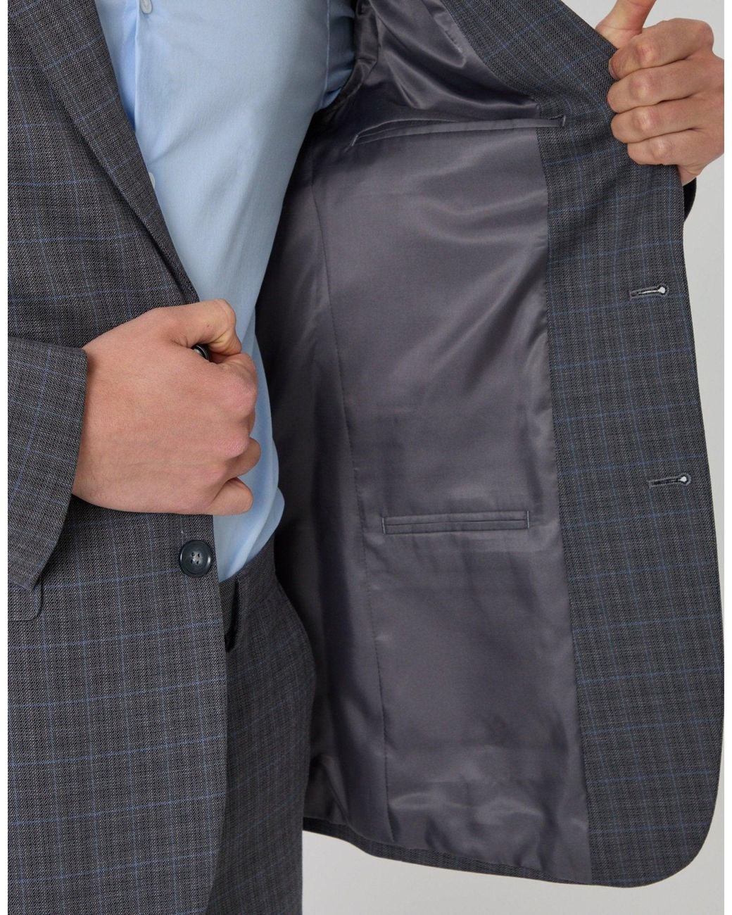 Threadbare Black Tailored Fit Cotton Rich Blazer for men