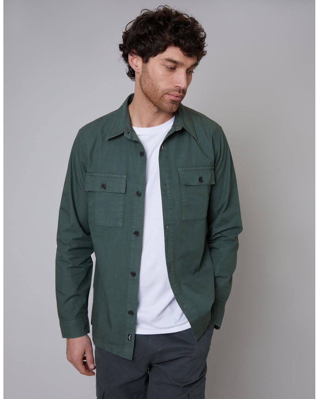 Threadbare Green Lightweight Shacket for men