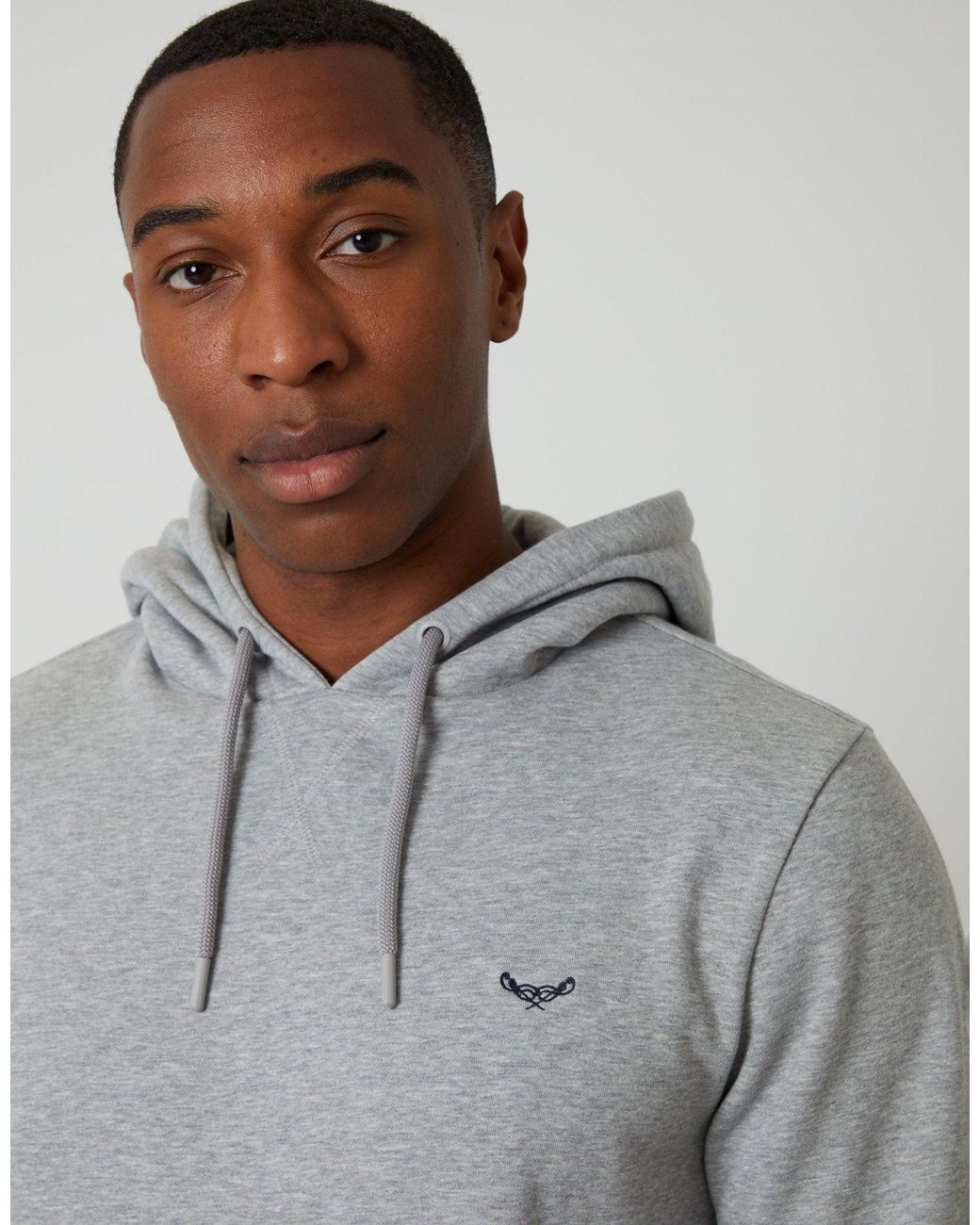 Threadbare Gray The Essential Cotton Rich Overhead Hoodie for men