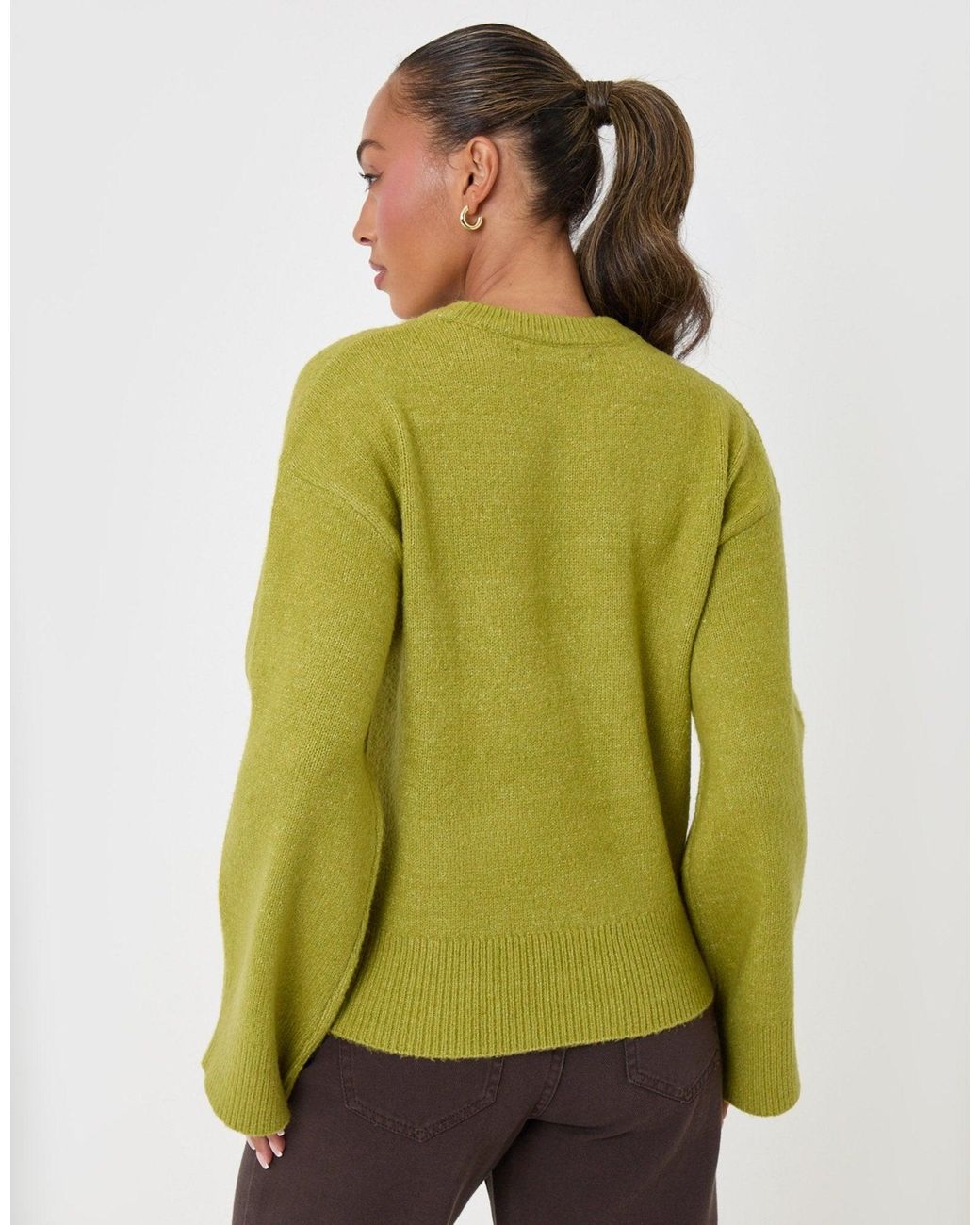 Threadbare Green Relaxed Fit Crew Neck Jumper