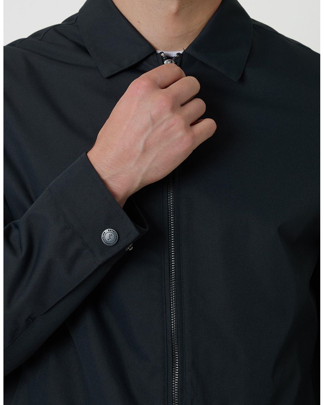 Threadbare Blue Showerproof Lightweight Collared Zip Through Jacket for men