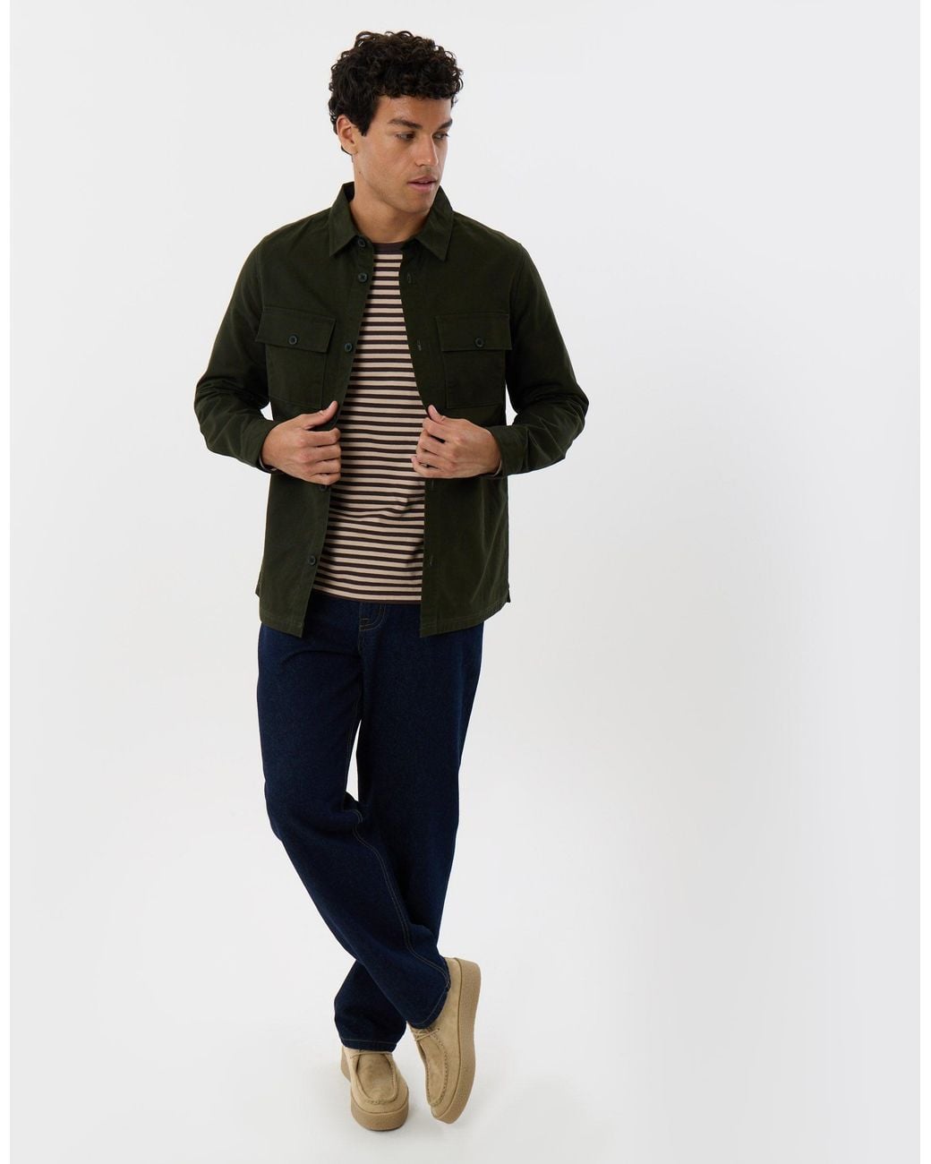 Threadbare Black Cotton Twill Flannel Lined Shacket for men