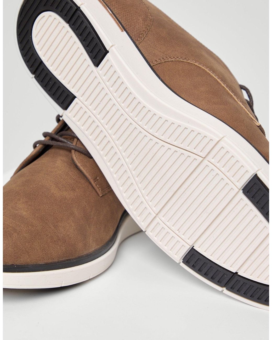 Threadbare Brown Faux Suede Derby Shoes for men