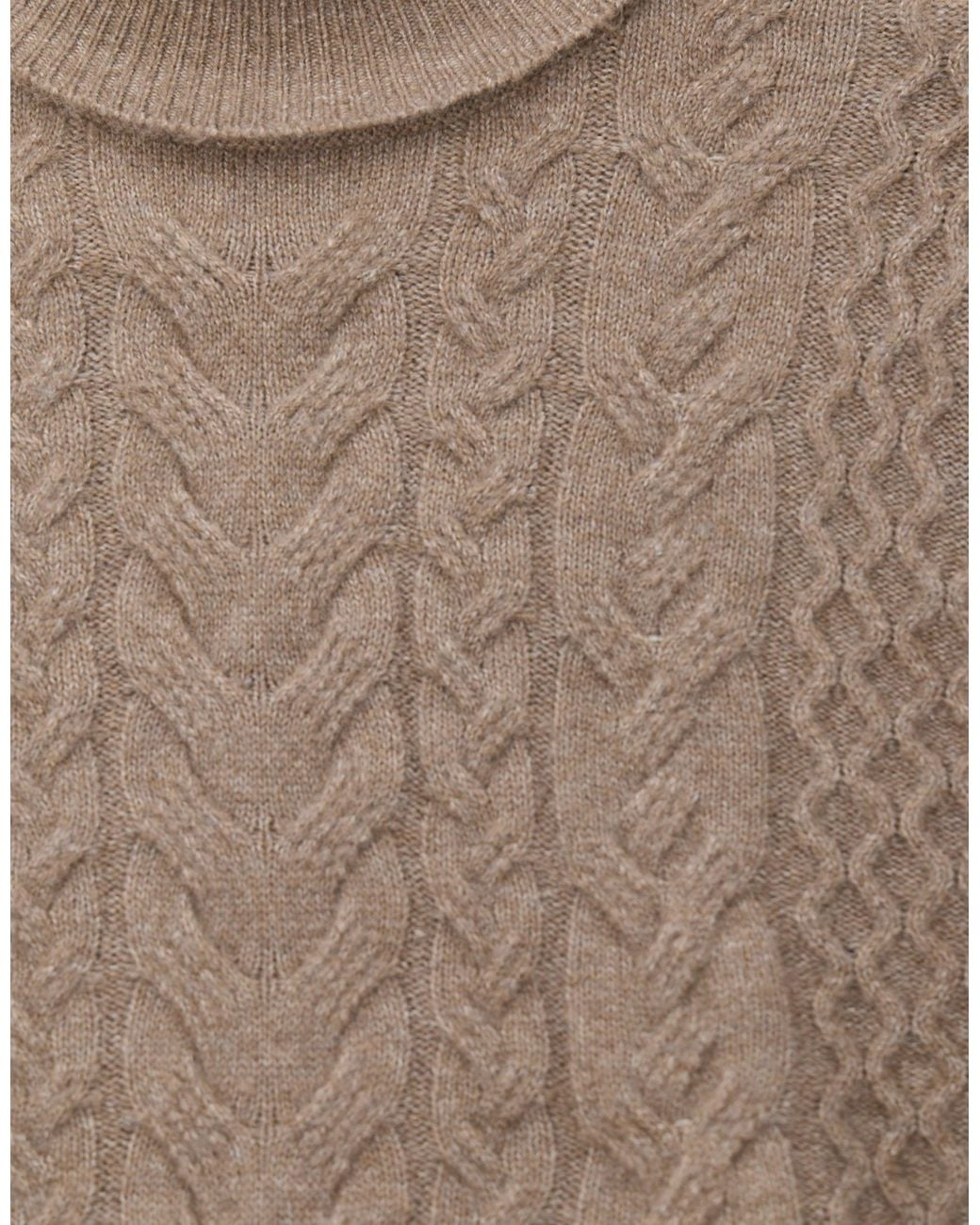 Threadbare Brown Cable Knit Roll Neck Jumper for men