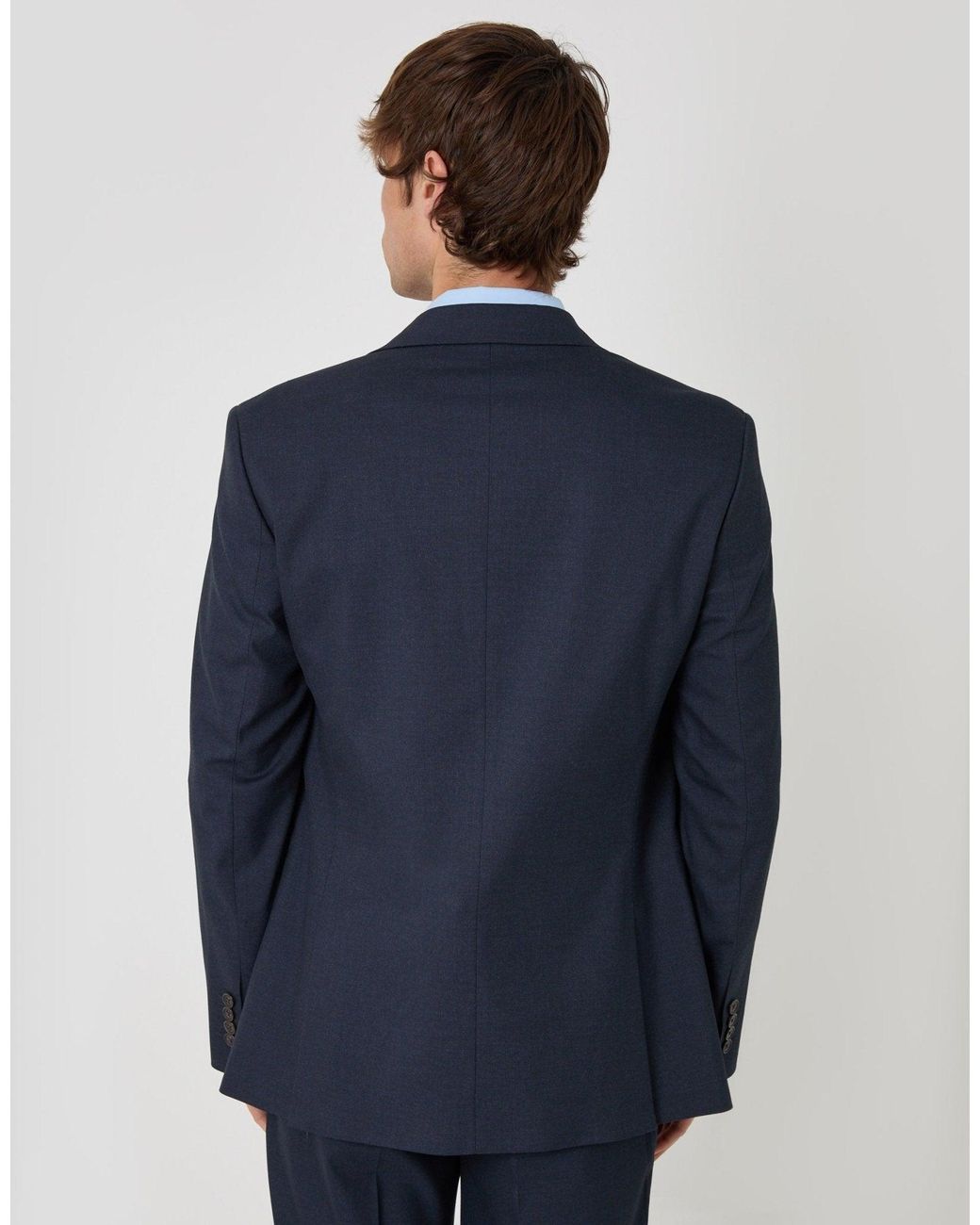 Threadbare Blue Tailored Fit Single Breasted Blazer for men