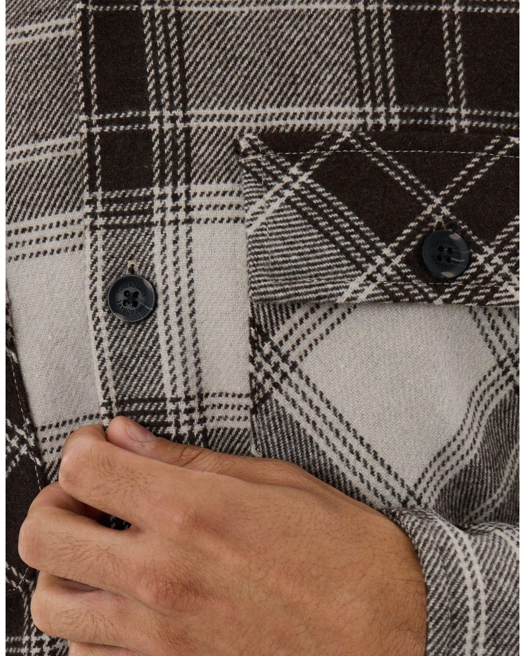 Threadbare Gray Lightweight Shacket With Pockets for men