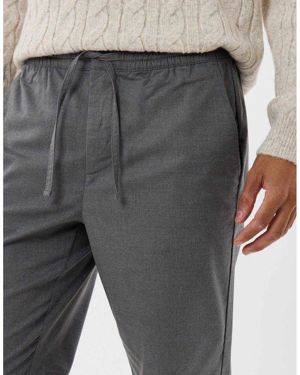 Threadbare Natural Straight Fit Drawcord Trousers for men