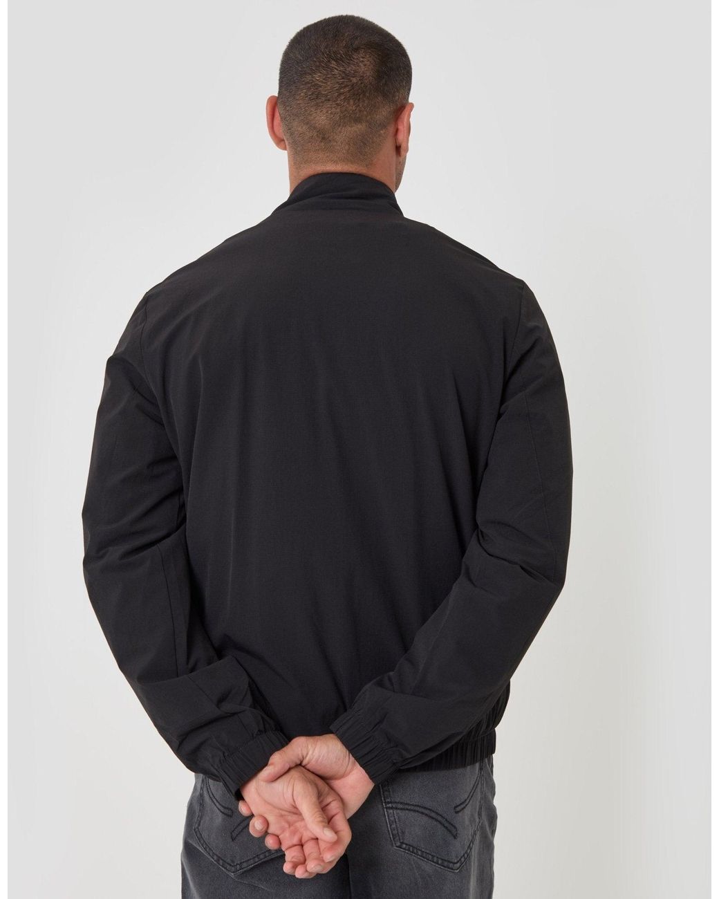 Threadbare Black Showerproof Ripstop Harrington Jacket for men