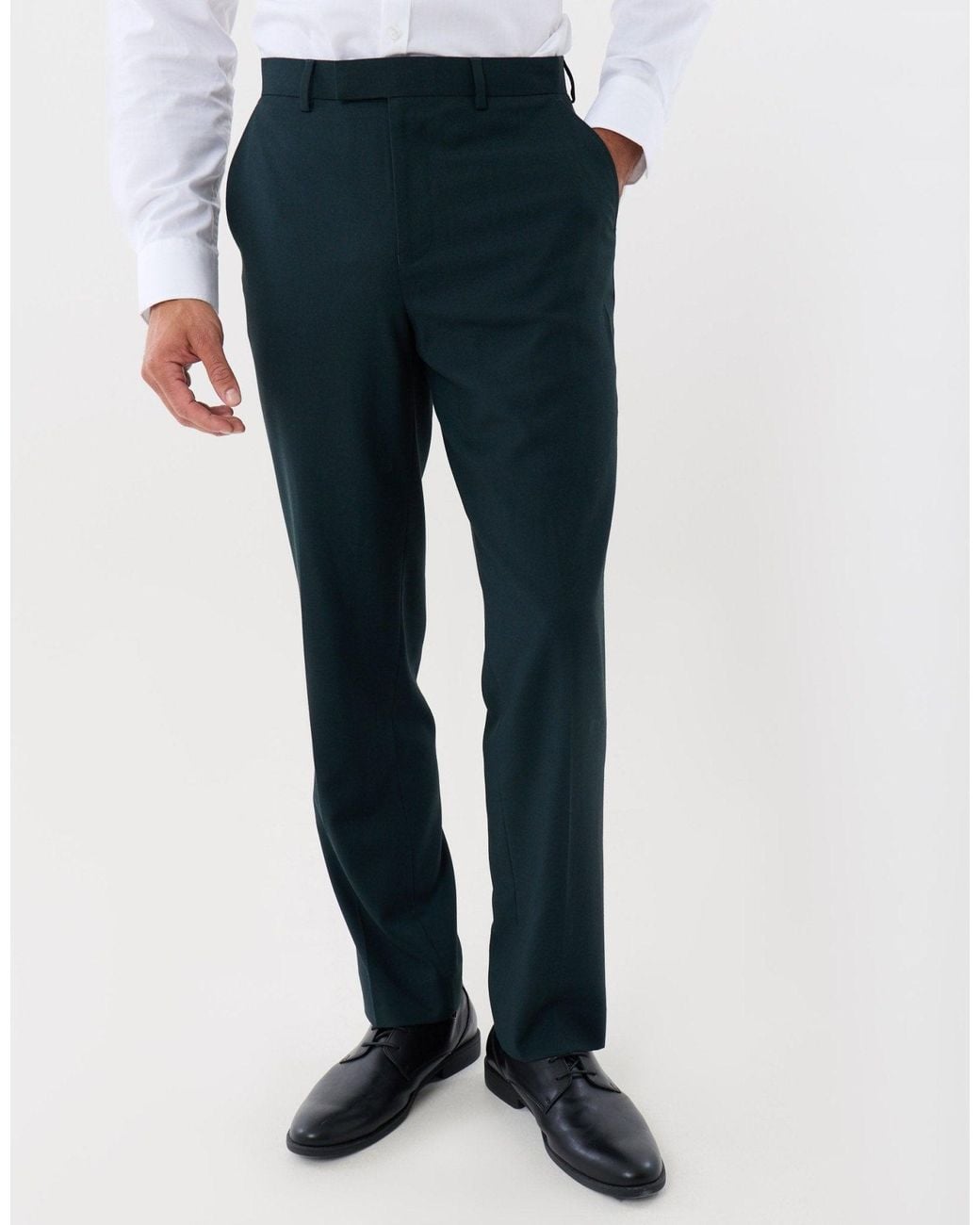 Threadbare Black Tailored Fit Suit Trousers for men