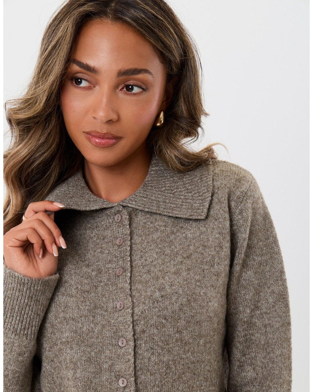 Threadbare Gray Polo Button Up Cardigan