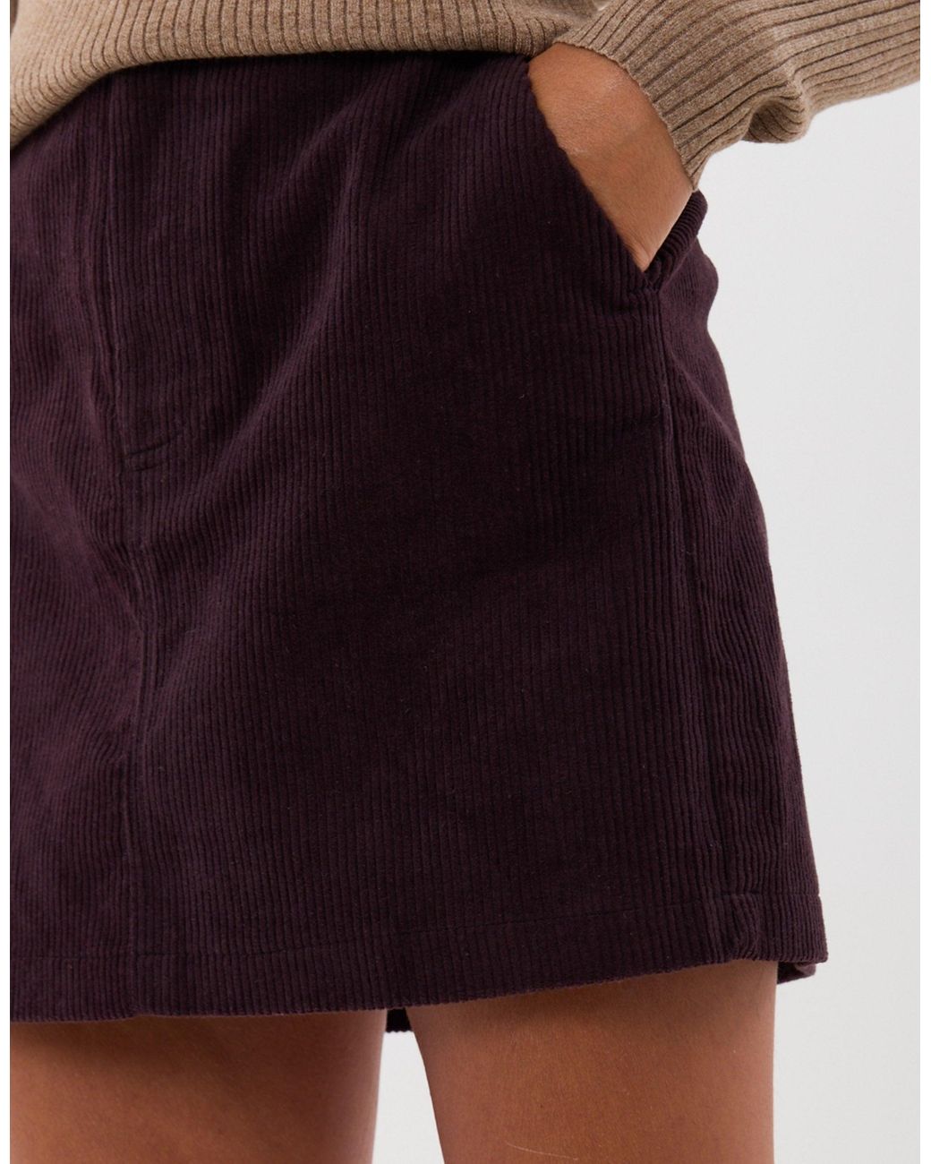 Threadbare Red Corduroy Mini Skirt