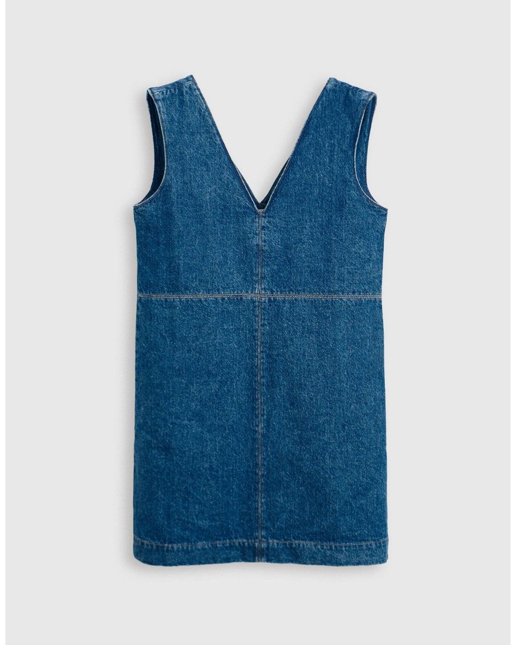 Threadbare Blue Denim V-Neck Mini Dress